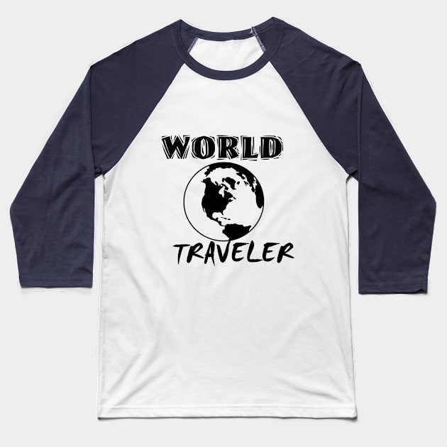 World Traveler Baseball T-Shirt by TeMan